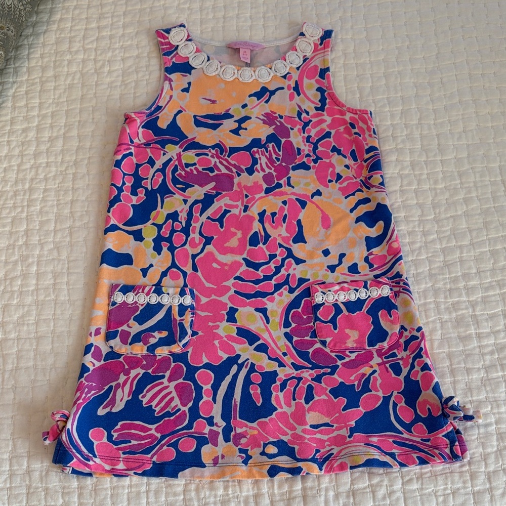 Lilly Pulitzer Pink and Cream Dress with Embroidered Accents